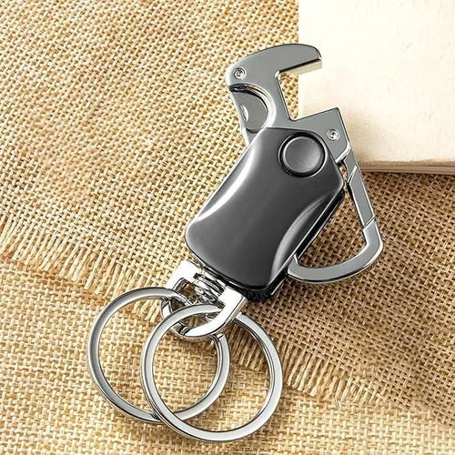 5 IN 1 Heavy Duty Dual Ring Multifunction Keychain with Cutter