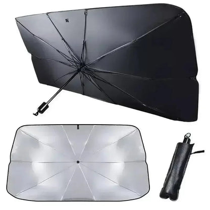 Car Sunshade for SUV & Hatchback | UV-Reflective Heat Reduction | Umbrella-Fold Design | Large 140×79 cm