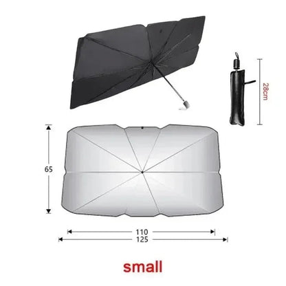 Car Sunshade for SUV & Hatchback | UV-Reflective Heat Reduction | Umbrella-Fold Design | Large 140×79 cm