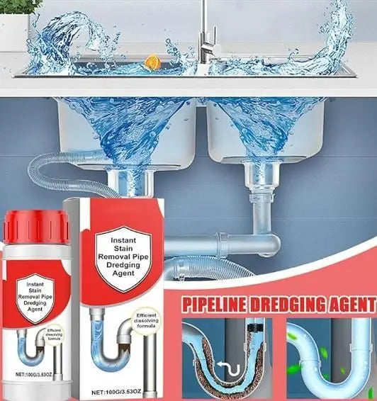 Pipe Drain Cleaner Powder - Instant Drain Unblock & Odor Remover