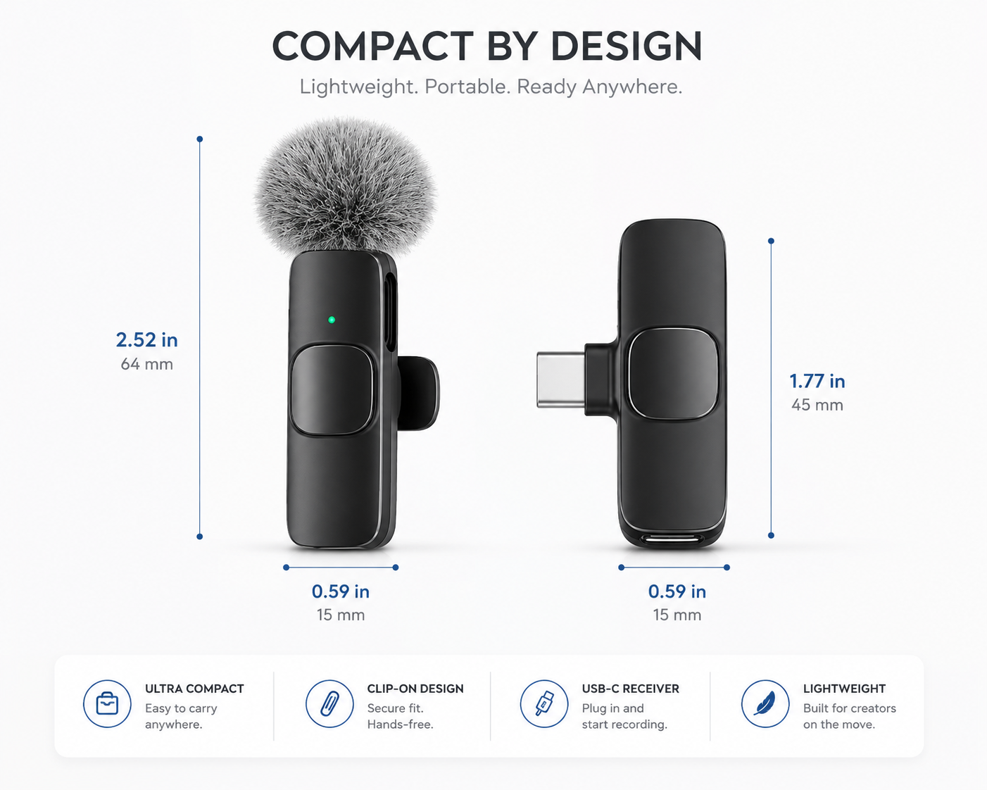 CreatorMic™ Air - Wireless Lavalier Microphone for Creators