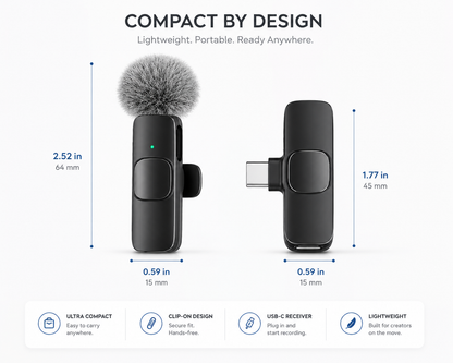 CreatorMic™ Air - Wireless Lavalier Microphone for Creators