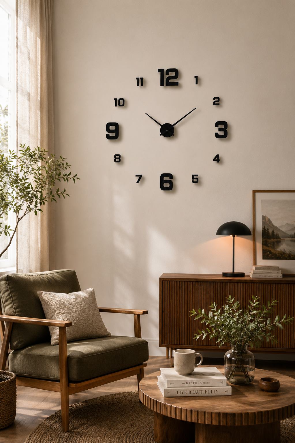 Creative Frameless DIY Wall Clock Wall Decal Home Silent Clock Living Room Office Wall Decoration