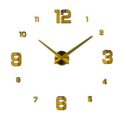 Creative Frameless DIY Wall Clock Wall Decal Home Silent Clock Living Room Office Wall Decoration