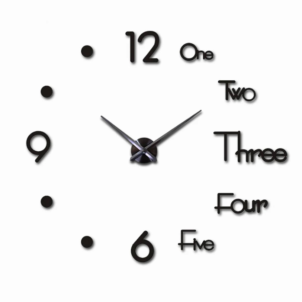 Creative Frameless DIY Wall Clock Wall Decal Home Silent Clock Living Room Office Wall Decoration