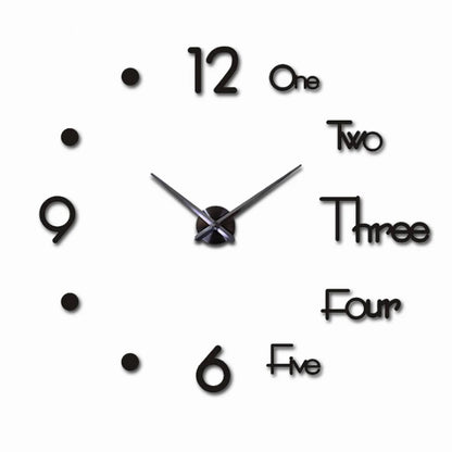 Creative Frameless DIY Wall Clock Wall Decal Home Silent Clock Living Room Office Wall Decoration