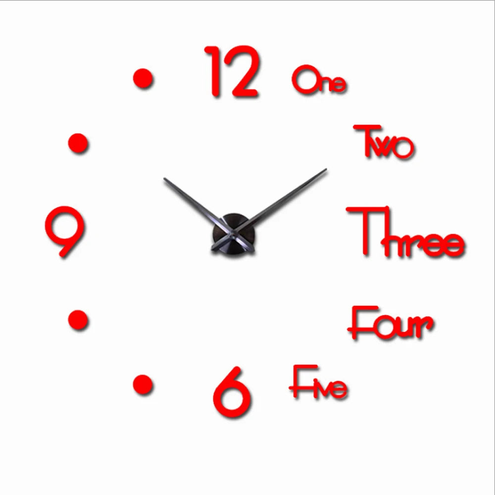 Creative Frameless DIY Wall Clock Wall Decal Home Silent Clock Living Room Office Wall Decoration