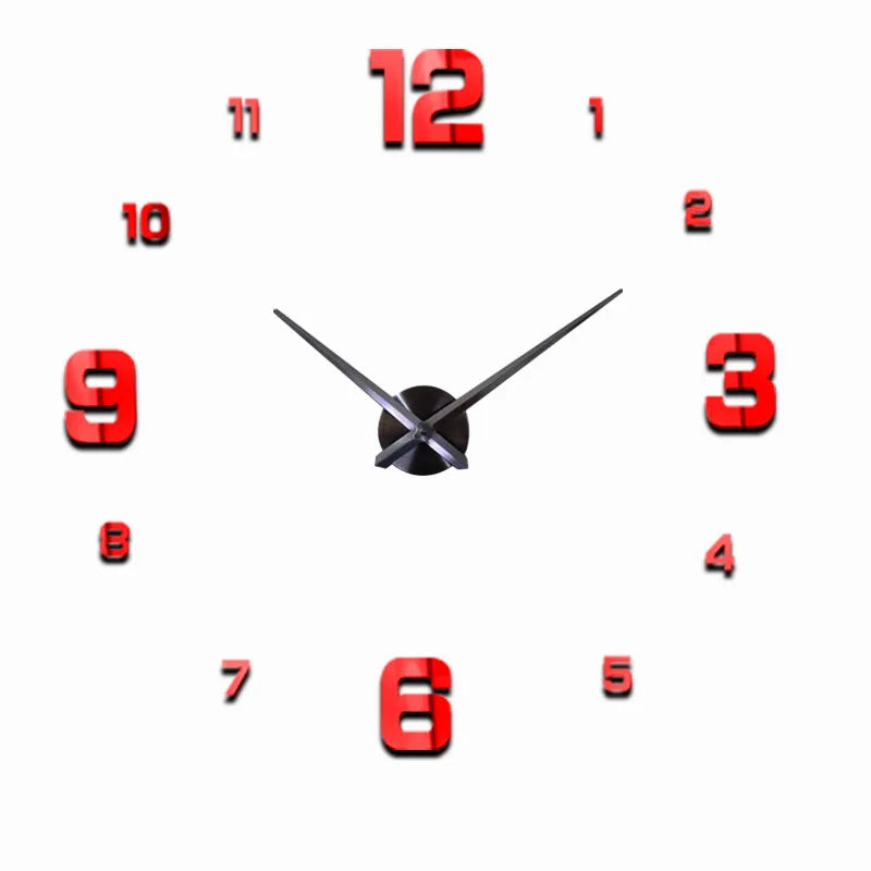 Creative Frameless DIY Wall Clock Wall Decal Home Silent Clock Living Room Office Wall Decoration
