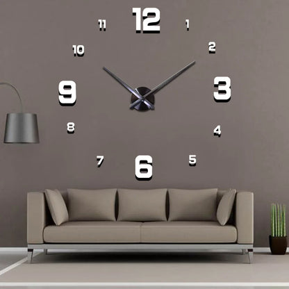 Creative Frameless DIY Wall Clock Wall Decal Home Silent Clock Living Room Office Wall Decoration