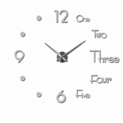 Creative Frameless DIY Wall Clock Wall Decal Home Silent Clock Living Room Office Wall Decoration