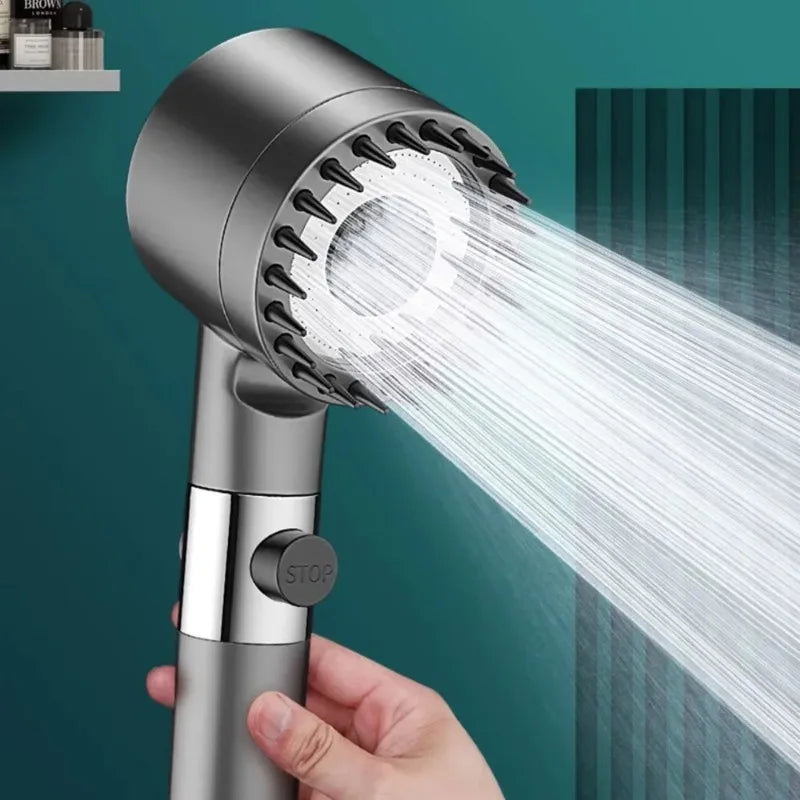 3-Mode Filtered Shower Head with 59" Hose & Massage Brush