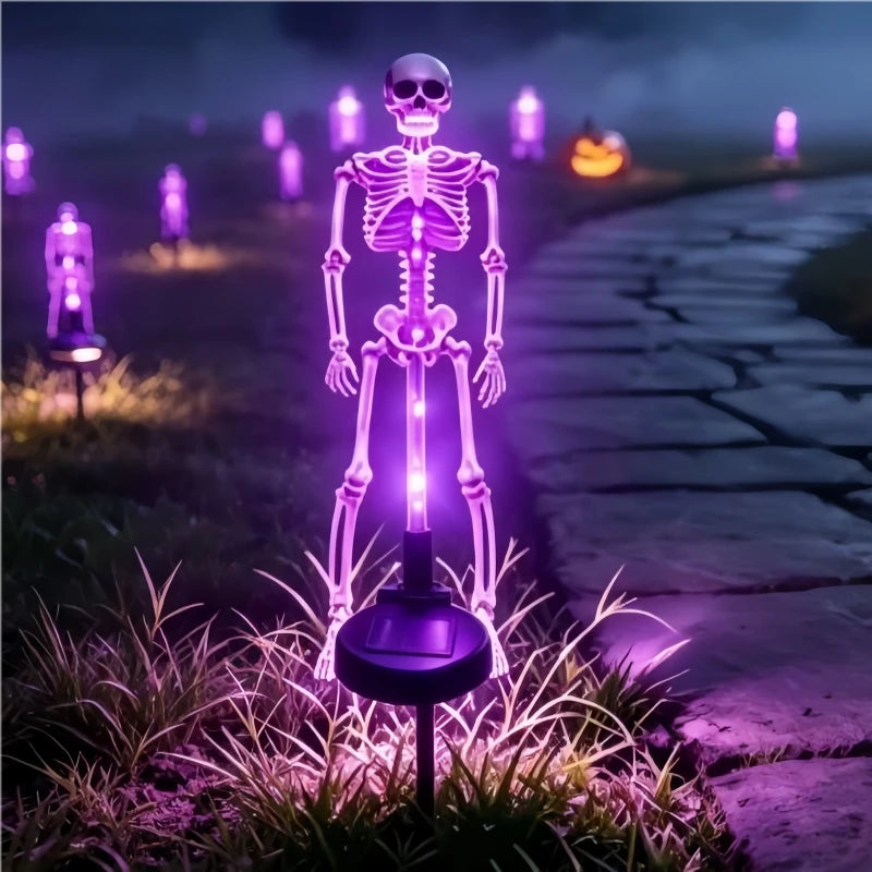 GlowBones™ Yard Stake ☠️🌞 – Solar-Powered Spooky Glow