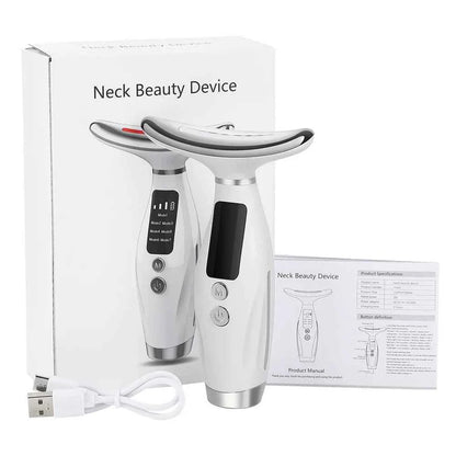 7-Color LED Beauty Device for Neck & Face – Vibration Massage, Skin Tightening & Lifting Tool