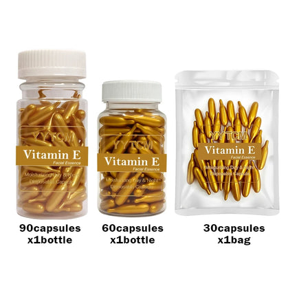 Vitamin E Serum Capsules, Single-Use Essence Capsules, Hydrating and Moisturizing Facial Skin 90 Capsules/Bottle - 1 Bottle