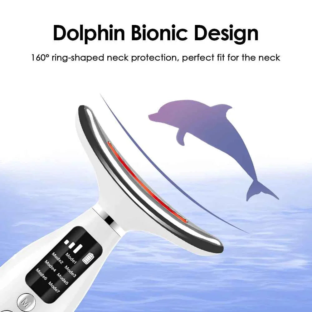 7-Color LED Beauty Device for Neck & Face – Vibration Massage, Skin Tightening & Lifting Tool