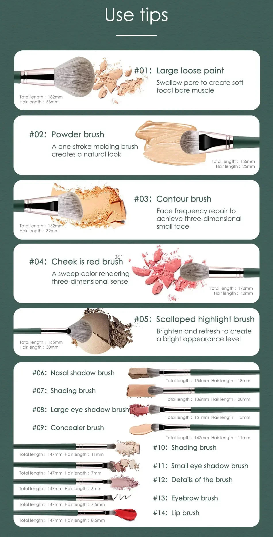 14-Piece Makeup Brush Set – Soft Fluffy Professional Beauty Brushes