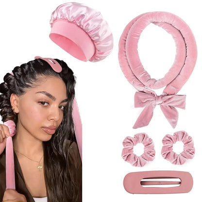 Heatless Curling Rod Headband – Satin No Heat Hair Curler