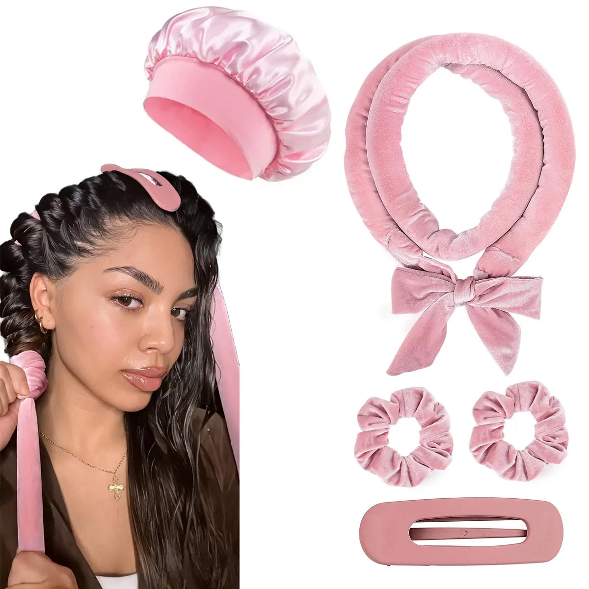 Heatless Curling Rod Headband – Satin No Heat Hair Curler