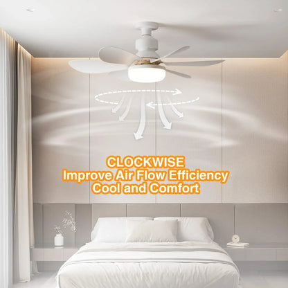 LED Ceiling Fan Light with Remote Control – Dimmable 30W Modern Fan