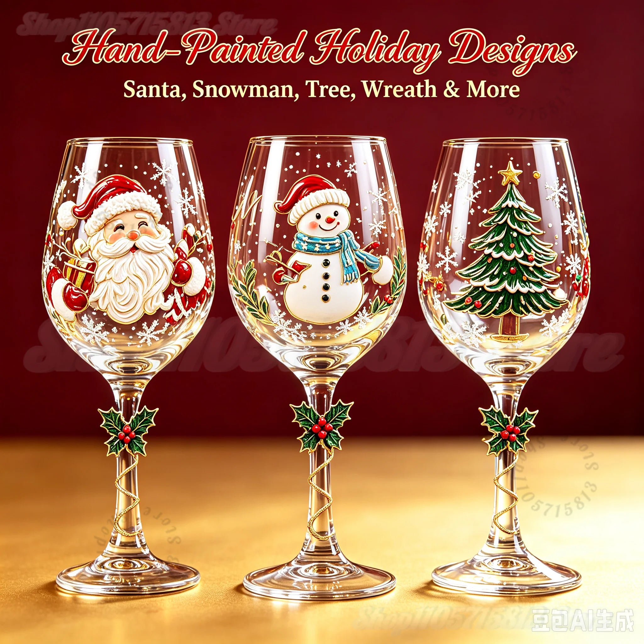 WineWonder™ Gift Set 🍷🎄 — Elegant 3D Christmas Charm