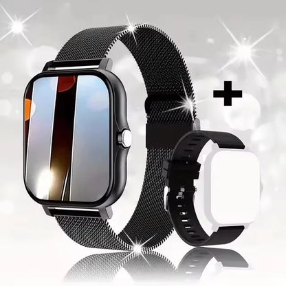 Smart Watch with Full Touch Screen, Call & Message Reminder, Music Control – Compatible with iPhone & Android