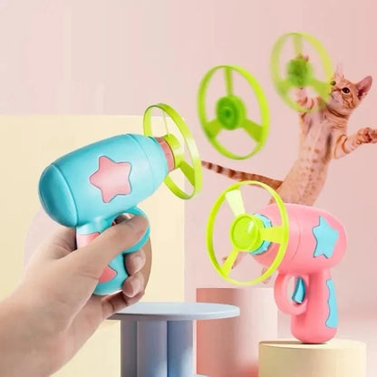 Interactive Cat Toy Flying Disc Launcher – Indoor Hunt & Play Gun