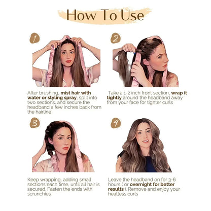 Heatless Curling Rod Headband – Satin No Heat Hair Curler