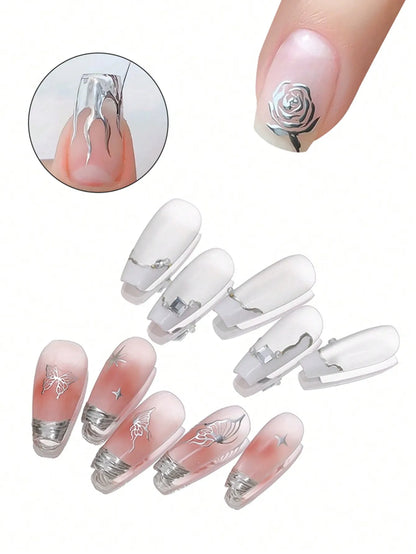 15ML Mirror Silver Metallic Painting Gel Nail Polish Soak Off Gel Nail Polish Silver Mirror Glitter UV Gel For Home Manicure DIY