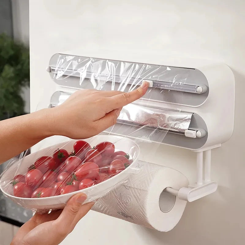 WrapMate™ 3-in-1 Organizer 🧻✨ — Cut, Store & Dispense Easily