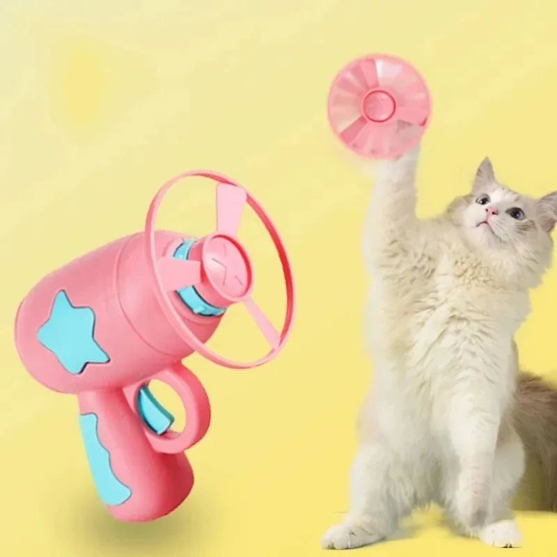 Interactive Cat Toy Flying Disc Launcher – Indoor Hunt & Play Gun