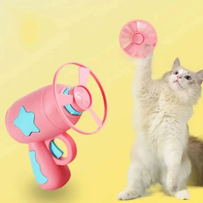 Interactive Cat Toy Flying Disc Launcher – Indoor Hunt & Play Gun