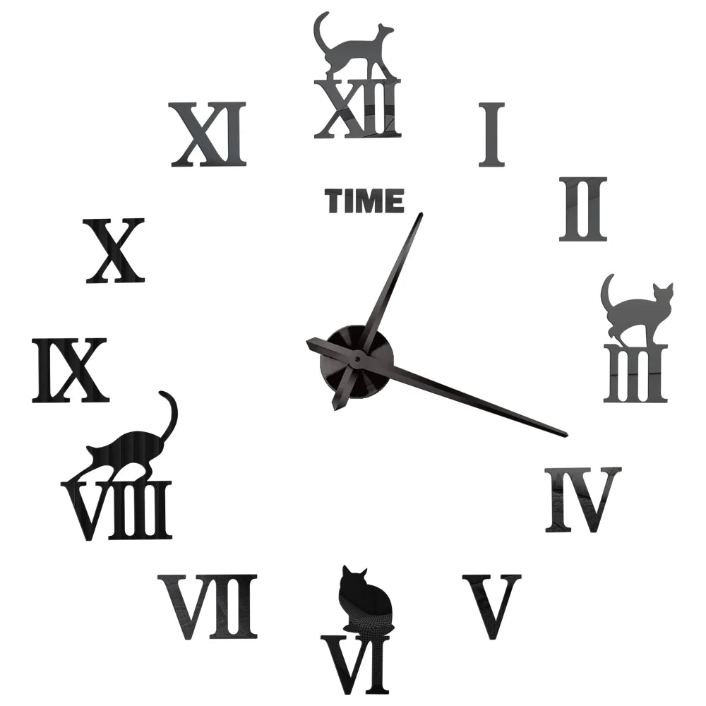 Creative Frameless DIY Wall Clock Wall Decal Home Silent Clock Living Room Office Wall Decoration