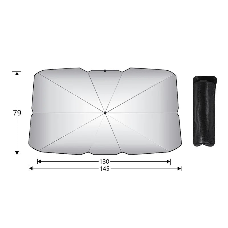 Car Sunshade for SUV & Hatchback | UV-Reflective Heat Reduction | Umbrella-Fold Design | Large 140×79 cm