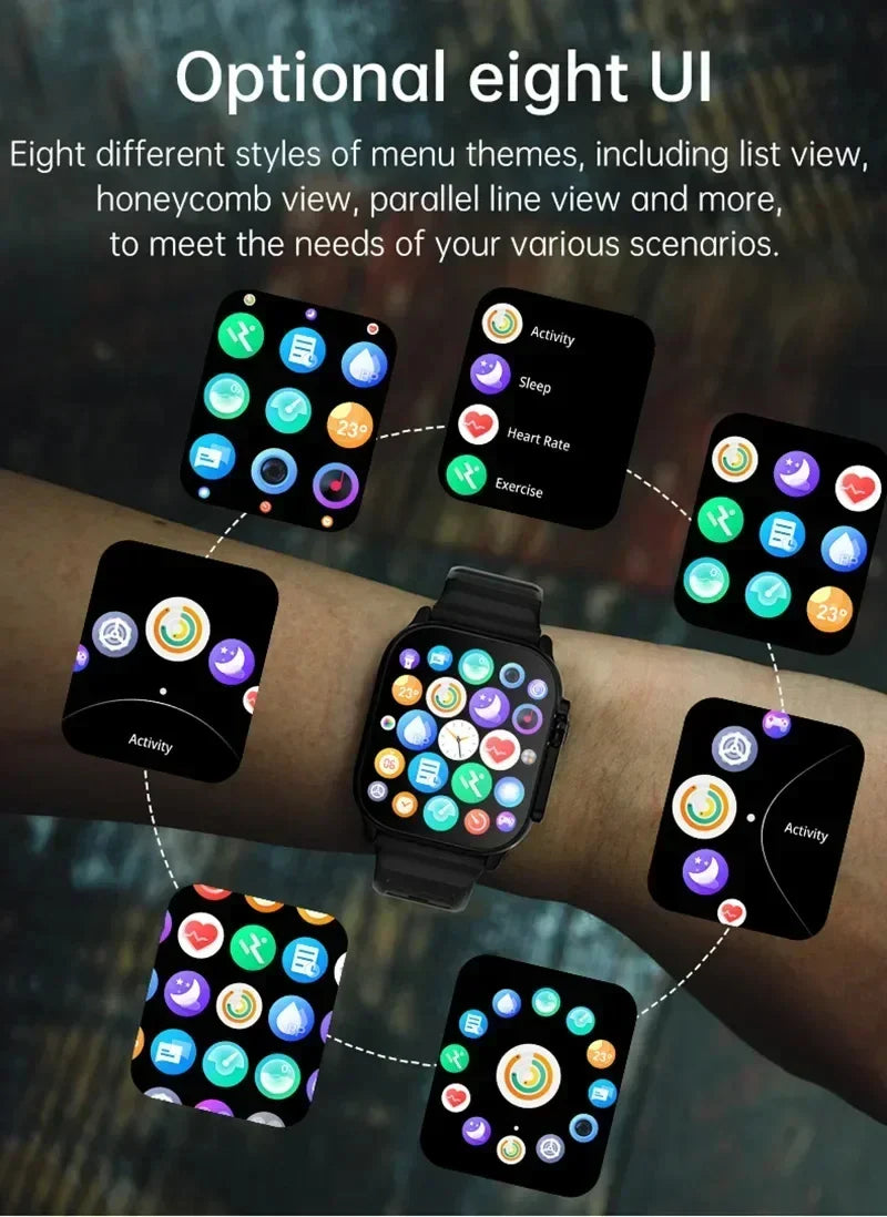 LAXASFIT Smartwatch Bluetooth Talk Smartwatch Message Alert Heart Rate Monitor Sports Watch for Android IOS Men Women