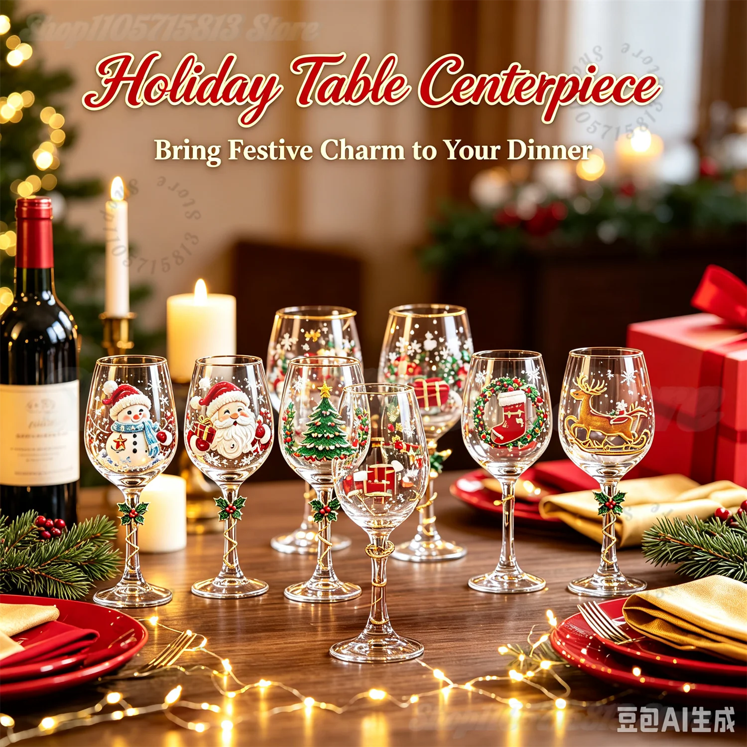WineWonder™ Gift Set 🍷🎄 — Elegant 3D Christmas Charm