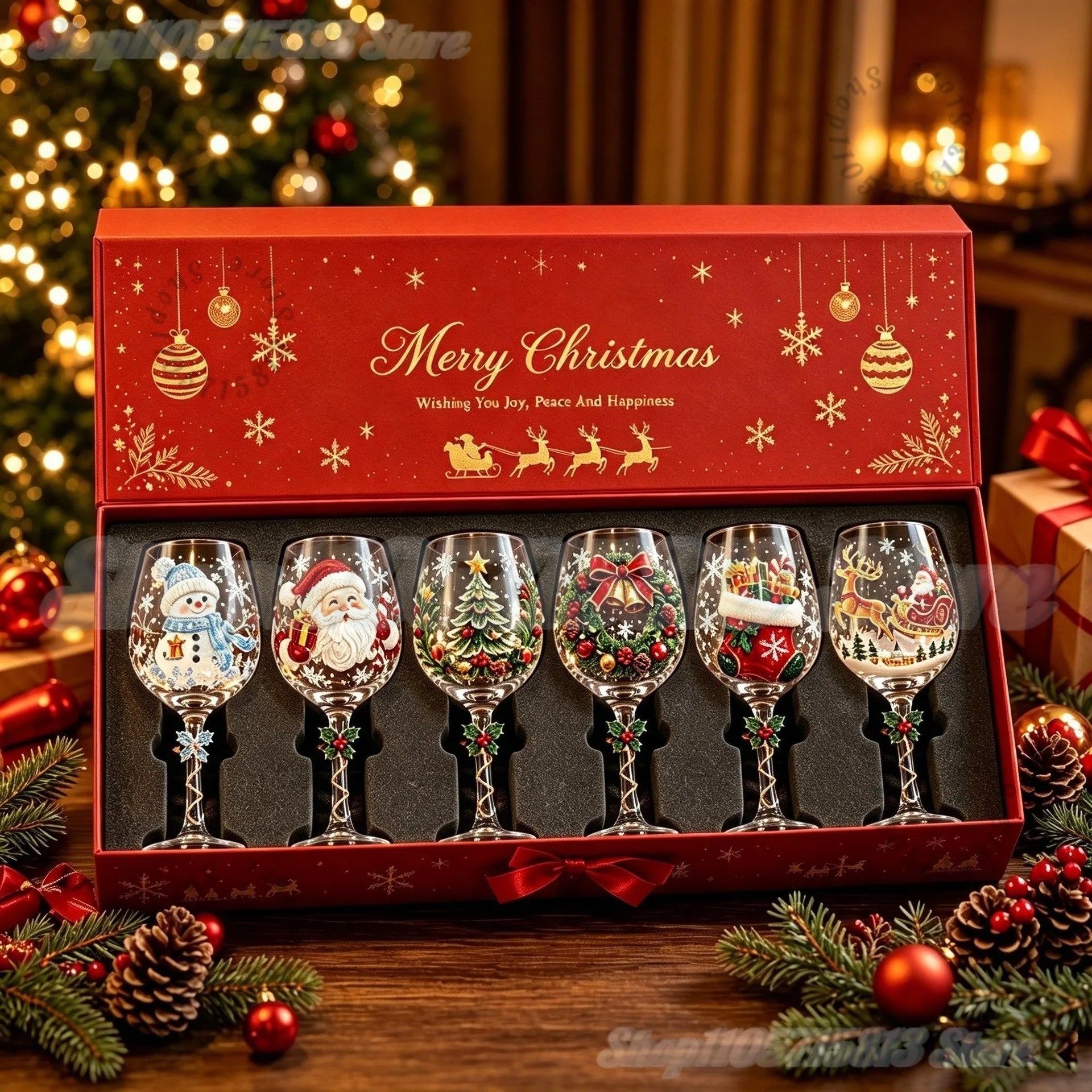 WineWonder™ Gift Set 🍷🎄 — Elegant 3D Christmas Charm