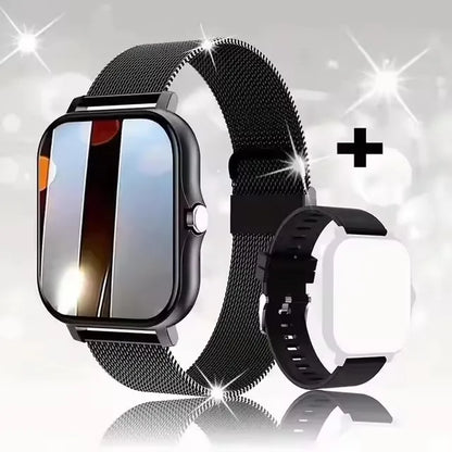 Smart Watch with Full Touch Screen, Call & Message Reminder, Music Control – Compatible with iPhone & Android
