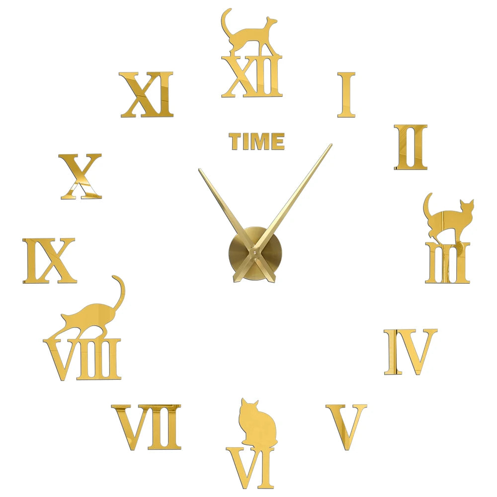 Creative Frameless DIY Wall Clock Wall Decal Home Silent Clock Living Room Office Wall Decoration