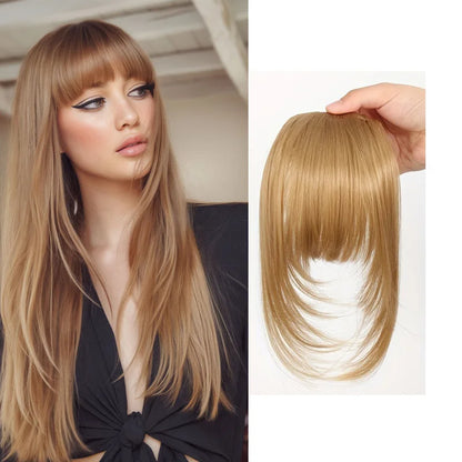Bangs Dark Brown Synthetic Hair Clip-In – Natural Wispy Fringe Wear
