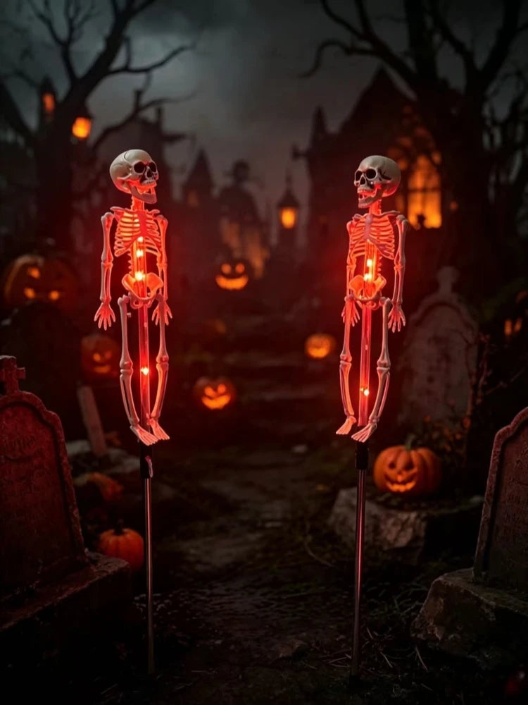 GlowBones™ Yard Stake ☠️🌞 – Solar-Powered Spooky Glow