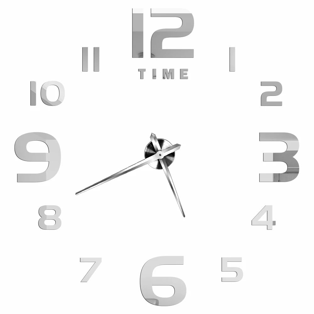 Creative Frameless DIY Wall Clock Wall Decal Home Silent Clock Living Room Office Wall Decoration