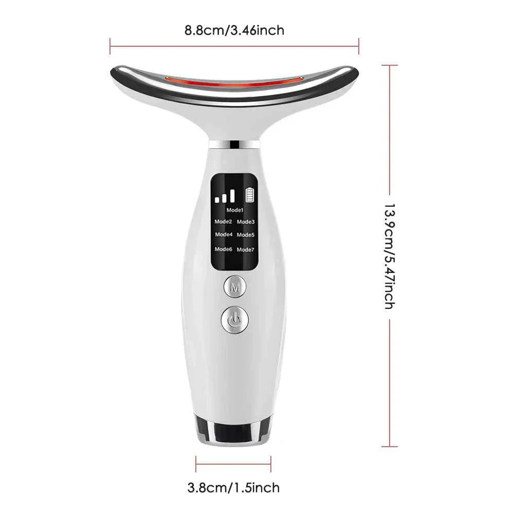 7-Color LED Beauty Device for Neck & Face – Vibration Massage, Skin Tightening & Lifting Tool