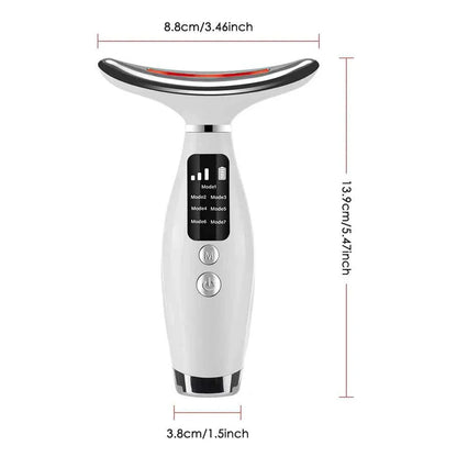 7-Color LED Beauty Device for Neck & Face – Vibration Massage, Skin Tightening & Lifting Tool