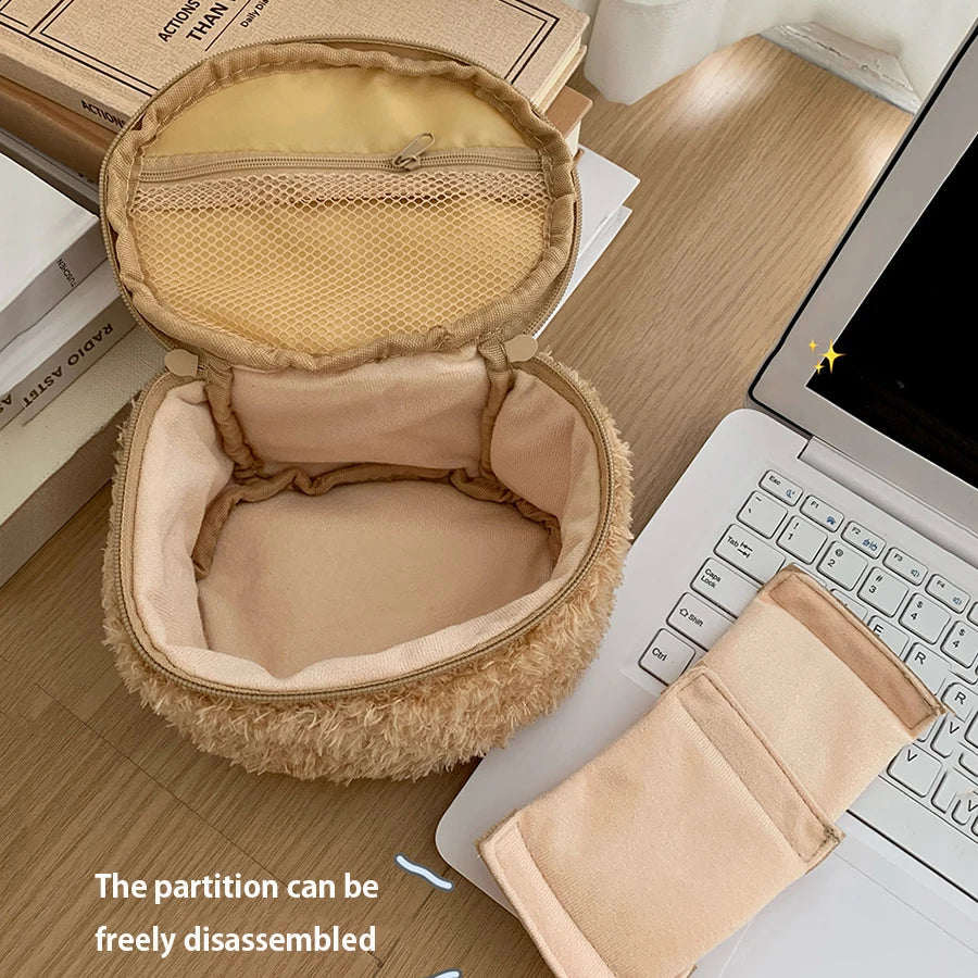 Lazy Bear Plush Cosmetic Pouch