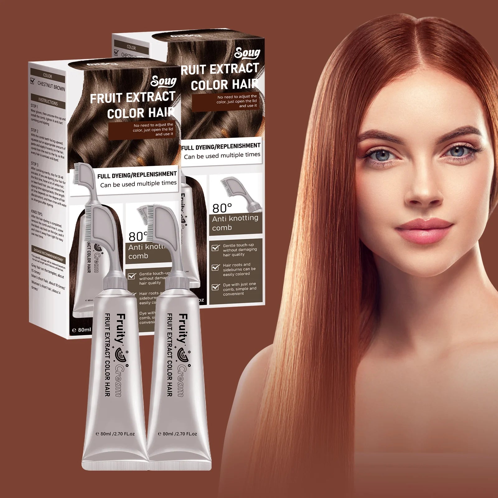 NatureTint™ Hair Dye Comb 🌿✨ — Cover Grays with Ease