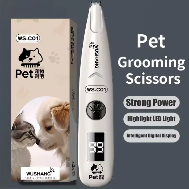 Waterproof Electric Pet Groomer Trimmer with LED Light