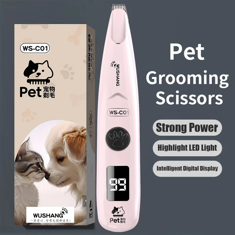 Waterproof Electric Pet Groomer Trimmer with LED Light