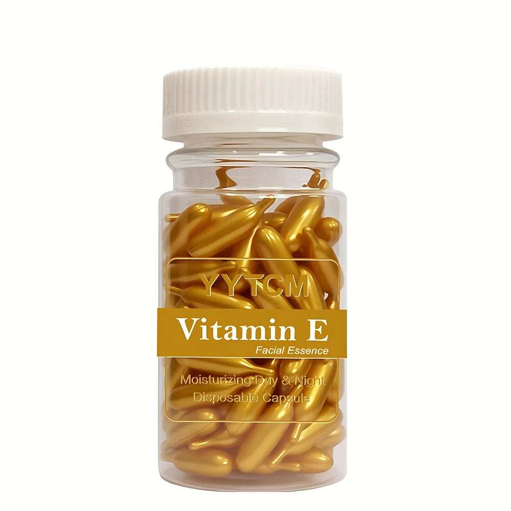 Vitamin E Serum Capsules, Single-Use Essence Capsules, Hydrating and Moisturizing Facial Skin 90 Capsules/Bottle - 1 Bottle