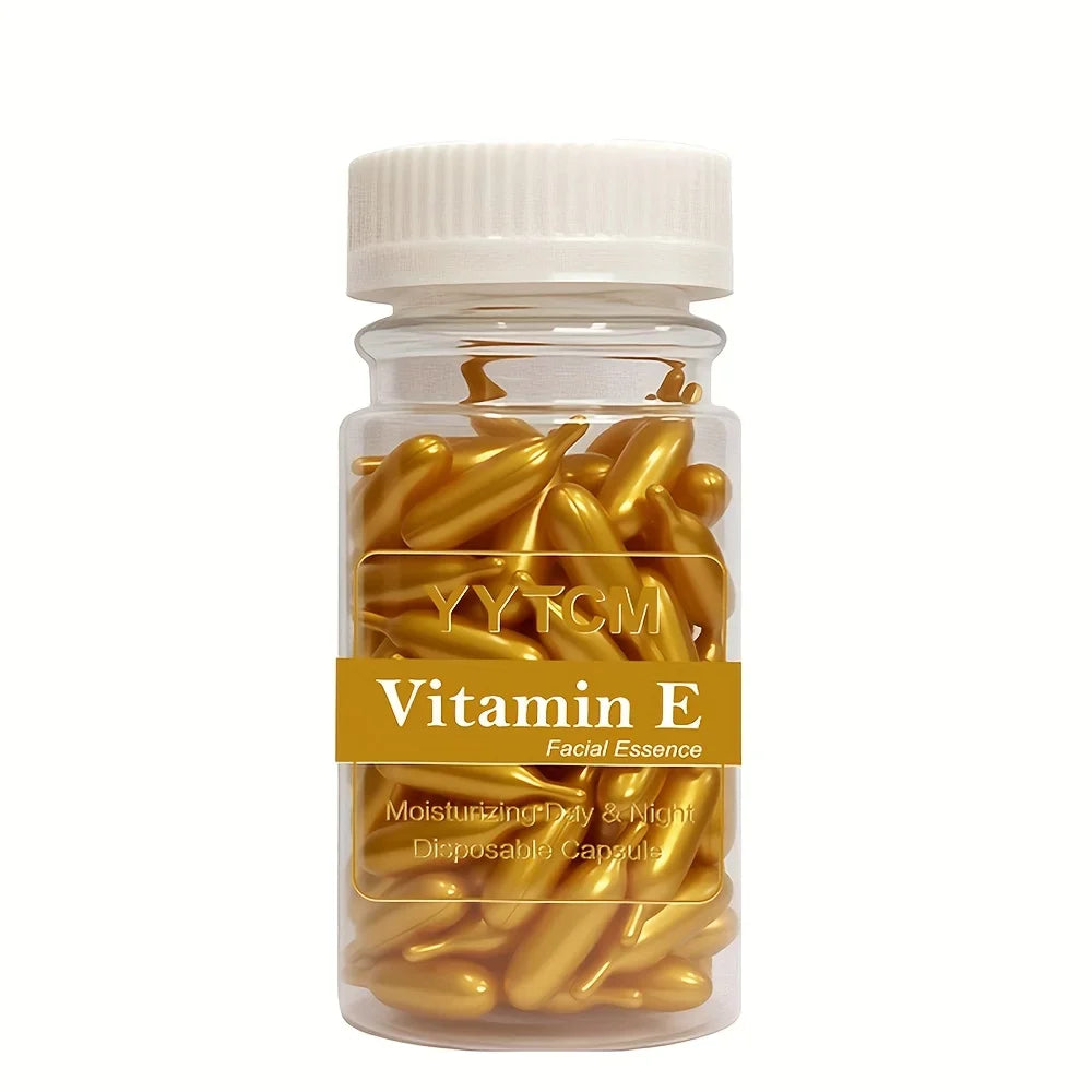 Vitamin E Serum Capsules, Single-Use Essence Capsules, Hydrating and Moisturizing Facial Skin 90 Capsules/Bottle - 1 Bottle