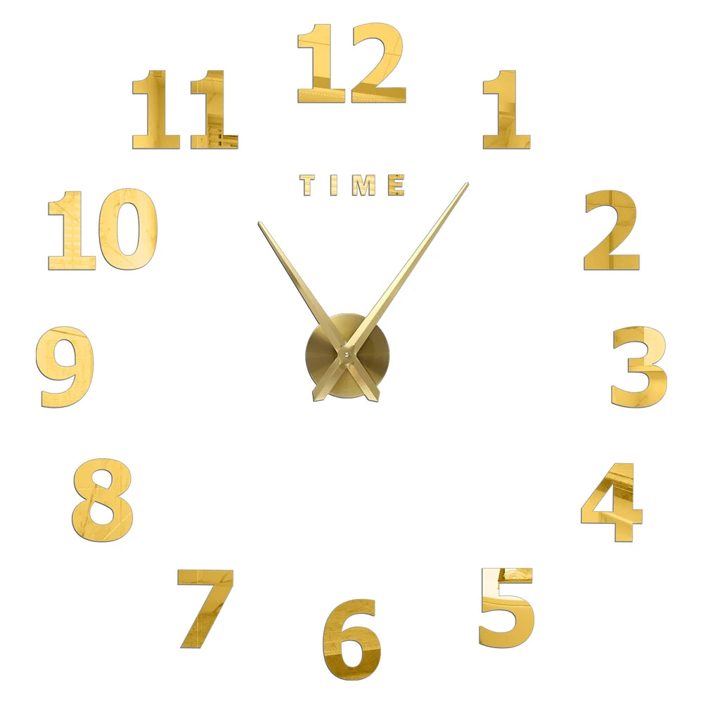 Creative Frameless DIY Wall Clock Wall Decal Home Silent Clock Living Room Office Wall Decoration